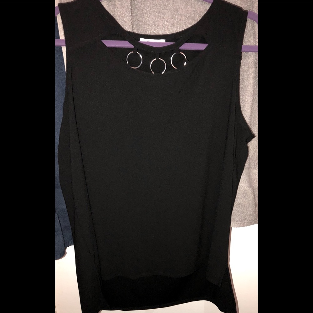 Large Black Top with cute silver accent hardware.